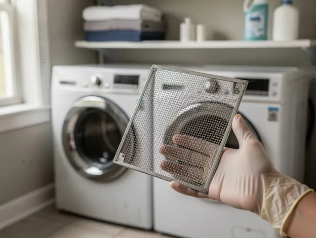 Charlotte Dryer Vent Cleaning specialist performing detailed lint trap cleaning service in Charlotte